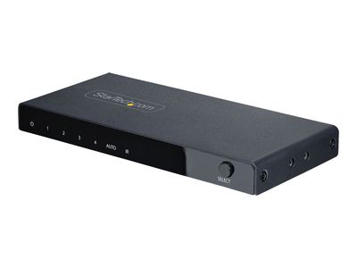 StarTech.com 4-Port 8K HDMI Switch, HDMI 2.1 Switcher 4K 120Hz HDR10+, 8K 60Hz UHD, HDMI Switch 4 In 1 Out, Auto/Manual Source Switching, Remote Control and Power Adapter Included - 7.1 Channel Audio/eARC (4PORT-8K-HDMI-SWITCH) - Video/Audio-Schalter - 4_3