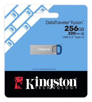 Kingston USB flash drive DataTraveler Kyson G2 - USB 3.2 Gen 1 - 256 GB - silver/blue_6