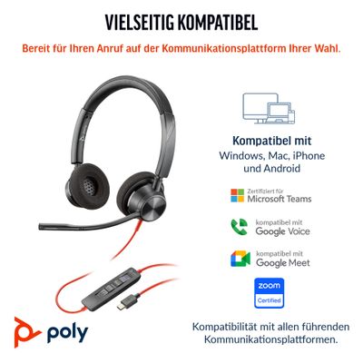 HP Poly Blackwire 3320 USB-C Stereo-Headset, für Microsoft Teams zertifiziert, + USB-C/A-Adapter_5