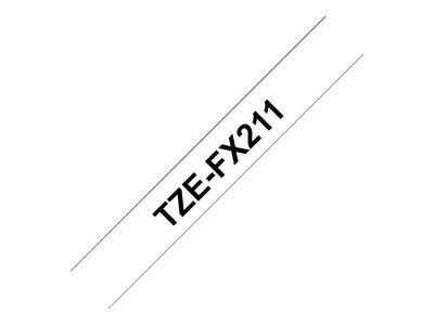 Brother TZe-FX211 - 6 mm - Schwarz auf Weiß_1