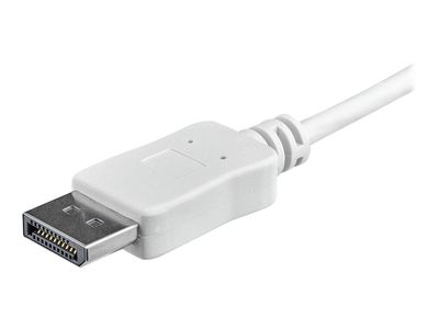 StarTech.com 3ft/1m USB C to DisplayPort 1.2 Cable 4K 60Hz, USB-C to DisplayPort Adapter Cable HBR2, USB Type-C DP Alt Mode to DP Monitor Video Cable, Compatible with Thunderbolt 3, White - USB-C Male to DP Male (CDP2DPMM1MW) - external video adapter - ST_4
