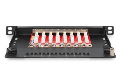 Digitus CAT 6A Slim Patch Panel, shielded, 8-port, 0.5 U, 10", black_7