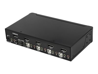 StarTech.com 4 Port DisplayPort KVM Switch - 4K 60Hz - Single Display - UHD DP 1.2 USB KVM Switch with USB 2.0 Hub & Audio - TAA Compliant - KVM / audio switch - 4 ports_4