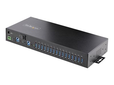 StarTech.com 16-Port Industrial USB 3.0 Hub 5Gbps, Metal, DIN/Surface/Rack Mountable, ESD Protection, Terminal Block Power, up to 120W Shared USB Charging, Dual-Host Hub/Switch (5G16AINDS-USB-A-HUB) - Hub - industriell - 16 Anschlüsse - an Rack montierbar_3