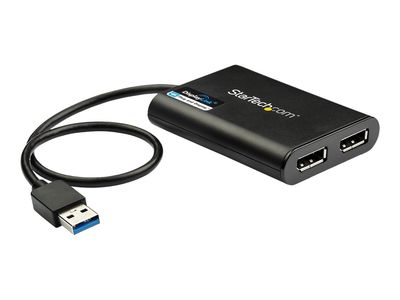 StarTech.com USB 3.0 to Dual DisplayPort Adapter 4K 60Hz, DisplayLink Certified, Video Converter with External Graphics Card - Mac & PC (USB32DP24K60) - DisplayPort-Adapter - USB Typ A zu DisplayPort - 30 cm_thumb
