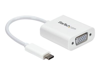 StarTech.com USB-C to VGA Adapter - White - 1080p - Video Converter For Your MacBook Pro / Projector / VGA Display (CDP2VGAW) - external video adapter - white_thumb