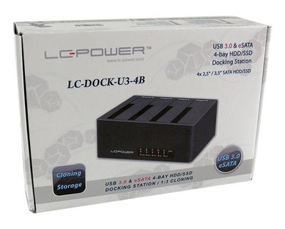 LC-Power LC-DOCK-U3-4B Speicherlaufwerk-Docking-Station USB 3.2 Gen 1 (3.1 Gen 1) Type-A Schwarz_4