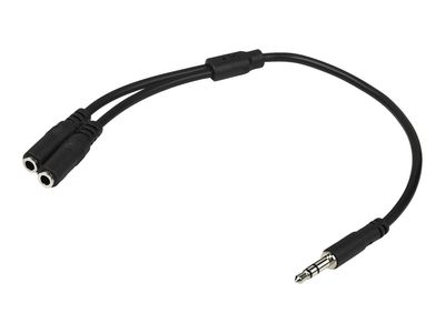 StarTech.com 3.5mm Audio Extension Cable - Slim Audio Splitter Y Cable and Headphone Extender - Male to 2x Female AUX Cable (MUY1MFFS) - audio splitter - 20 cm_3