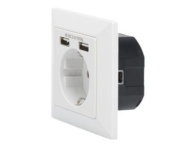 DIGITUS Sicherheits-Steckdose für Unterputzmontage - 2 USB-Ports_thumb