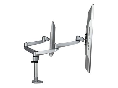 StarTech.com Desk Mount Dual Monitor Arm, Premium Articulating Monitor Arm, up to 27" VESA Mount Displays, Height Adjustable Monitor Mount, Rotating/Swivel/Tilt, Desk Clamp/Grommet, Silver - Easy & Quick Assembly (ARMDUALPS) mounting kit - adjustable arm_12