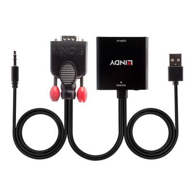 Lindy 38284 Videokabel-Adapter VGA (D-Sub) + 3.5mm HDMI + USB Schwarz_2