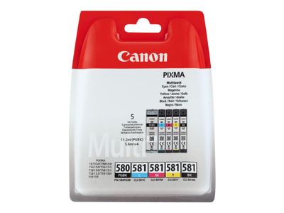 Canon Tintenbehälter PGI-580 / CL-581 B/C/M/Y - 5er Pack - Schwarz / Gelb / Cyan / Magenta / Pigmentschwarz_1