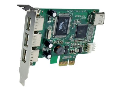 StarTech.com 4 Port USB 2.0 HighSpeed PCI Express Low Profile Schnittstellenkarte - 1 x USB 2.0 intern (Buchse) 3 x USB extern (Buchse) - USB-Adapter - PCIe - 4 Anschlüsse_2