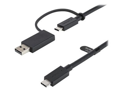 StarTech.com 3ft (1m) USB C Cable w/ USB-A Adapter Dongle, Hybrid 2-in-1 USB C Cable w/ USB-A | USB-C to USB-C (10Gbps/100W PD), USB-A to USB-C (5Gbps), USB-A Host to USB-C DisplayLink Dock - Ideal for Hybrid Dock (USBCCADP) - USB-C cable - 24 pin USB-C t_1