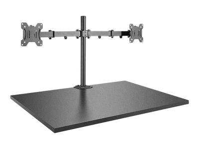 Lindy Dual Display Bracket w/ Pole & Desk Clamp - Befestigungskit - einstellbarer Arm - für 2 Monitore - Schwarz_thumb