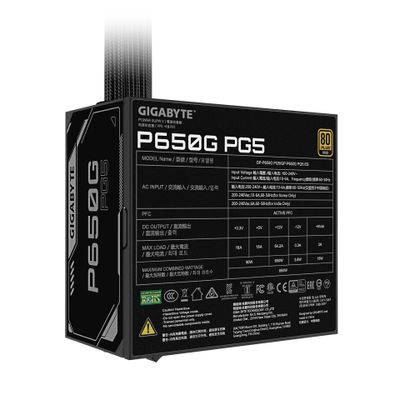 GIGABYTE P650G PCIE 5.1 Netzteil – PCIe 5.1, 80 PLUS Gold, 120mm Lüfter, kompatibel mit ATX 3.1, EU-Stecker_5