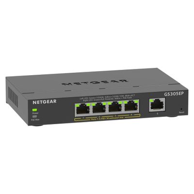 NETGEAR Switch Plus GS305EP - 5 Ports - 9x GE (10/100/1000) - 4x PoE+_thumb