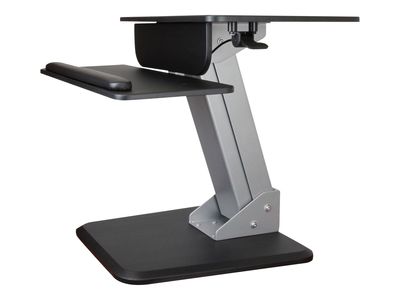 StarTech.com Height Adjustable Standing Desk Converter - Sit Stand Desk with One-finger Adjustment - Ergonomic Desk (ARMSTS) mounting kit - for LCD display / keyboard / mouse / notebook - black, silver_thumb