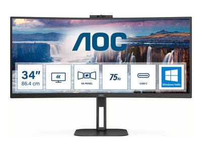 AOC LED Curved-Display Value-line CU34V5CW/BK - 86.4 cm (34") - 3440 x 1440 WQHD_thumb
