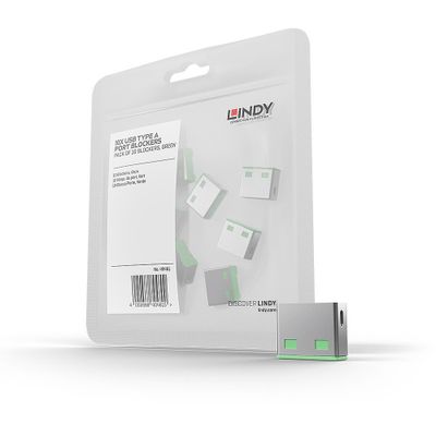 Lindy 40461 Schnittstellenblockierung USB Typ-A Grün Acrylnitril-Butadien-Styrol (ABS) 10 Stück(e)_thumb