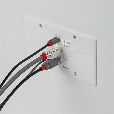 Lindy 150m Cat.6 HDMI 4K60 & Type C HDBaseT EU Wall Plate KVM Extender, Transmitter_5