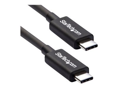 StarTech.com 20Gbps Thunderbolt 3 Cable - 6.6ft/2m - Black - 4K 60Hz - Certified TB3 USB-C to USB-C Charger Cord w/ 100W Power Delivery (TBLT3MM2M) - Thunderbolt cable - 2 m_1