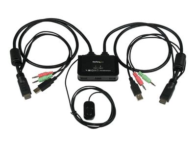 StarTech.com 2 Port USB HDMI KVM Switch mit Audio und Fernschalter - Desktop Umschalter USB Powered - 1920x1200 - KVM-/Audio-Switch - 2 Anschlüsse_2