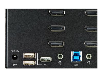 StarTech.com 2 Port Quad Monitor DisplayPort KVM Switch - 4K 60 Hz UHDR - DP 1.2 KVM Switch mit USB 3.0 Hub mit 2x USB 3.0(5 Gbit/s) und 4x USB 2.0 HID Anschlüssen, Audio - Hotkey - TAA (SV231QDPU34K) - KVM-/Audio-Switch - 2 Anschlüsse - TAA-konform_7