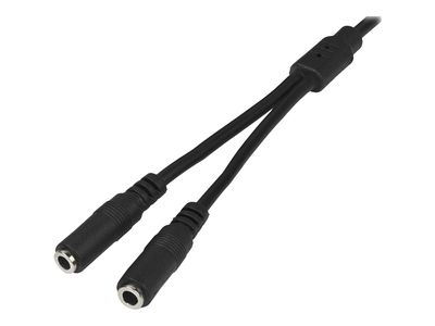 StarTech.com 3.5mm Audio Extension Cable - Slim Audio Splitter Y Cable and Headphone Extender - Male to 2x Female AUX Cable (MUY1MFFS) - audio splitter - 20 cm_1