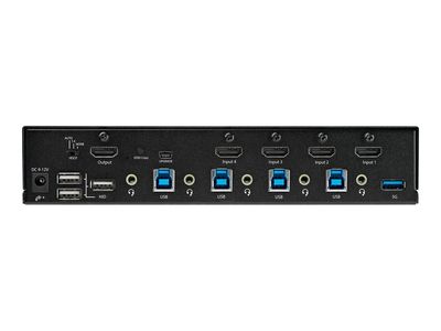 StarTech.com 4 Port HDMI KVM Switch - Einzelmonitor 4K 60Hz Ultra HD HDR - HDMI 2.0 KVM Switch mit 2 Port USB 3.0 Hub (5 Gbit/s) und 4x USB 2.0 HID, Audio - Hotkey - TAA (SV431HU34K6) - KVM-/Audio-Switch - 4 Anschlüsse - an Rack montierbar - TAA-konform_3