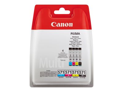Canon Tintenbehälter CLI-571 C/M/Y/BK - 4er Pack - Schwarz, Gelb, Cyan, Magenta_1