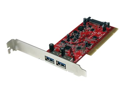 StarTech.com 2 Port PCI SuperSpeed USB 3.0 Adapter Card with SATA Power - Dual Port PCI USB 3 Controller Card (PCIUSB3S22) - USB adapter - PCI-X - USB 3.0 x 2_3