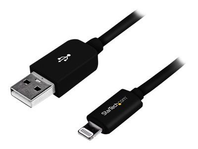 StarTech.com 2m Apple 8 Pin Lightning Connector auf USB Kabel - Schwarz - USB Kabel für iPhone / iPod / iPad - Ladekabel / Datenkabel - Lightning-Kabel - Lightning / USB - 2 m_2