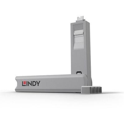 Lindy USB Type C Port Blocker Key - Pack of 4 Blockers, White_thumb