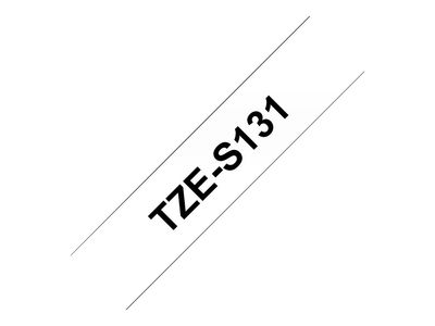 Brother laminated tape TZe-S131 - Black on clear_thumb