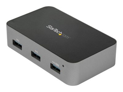 StarTech.com 4 Port USB C Hub with Power Adapter, USB 3.1/3.2 Gen 2 (10Gbps), USB Type C to 4x USB-A, Self Powered Desktop USB Hub with Fast Charging Port (BC 1.2) DCP, Desk Mountable - Windows/macOS/Linux (HB31C4AS) - hub - 4 ports_1
