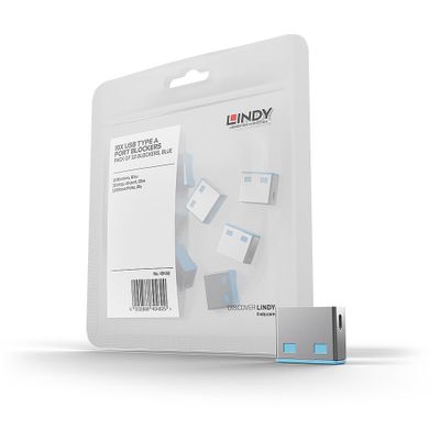 Lindy USB port lock 40462 - 10 pieces - blue_thumb