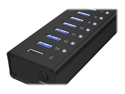ICY BOX 13 Port Hub IB-AC6113 - with USB Type-A port and 1x charging port_4