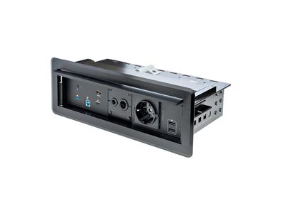 StarTech.com Conference Room Docking Station with Power/Charging; Table Connectivity AV Box, Universal USB-C Laptop Dock, 60W PD, 4K HDMI, USB Hub, Audio, 1x AC Outlet, 2xUSB Charge Ports - Works w/ Zoom & Teams (KITBXDOCKPEU) - docking station - USB-C -_thumb