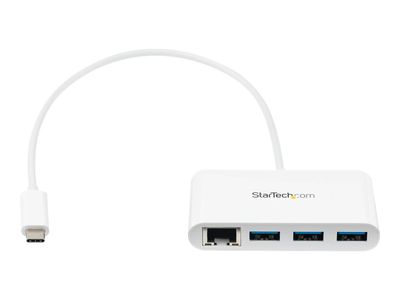 StarTech.com 3 Port USB C Hub w/ Gigabit Ethernet – USB Type C to 3 x USB-A – Multi Port USB 3.0 Hub for MacBook Pro (HB30C3A1GEA) - hub - 3 ports_3