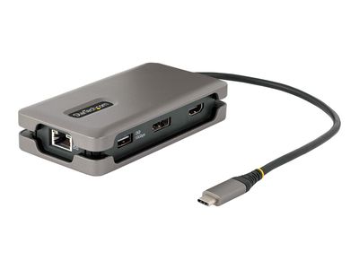 StarTech.com USB-C Multiport Adapter, 4K 60Hz HDMI/DP Video, 3-Port USB Hub, 100W Power Delivery Pass-Through, GbE, USB Type-C Travel Dock w/ Charging, 1ft/30cm Wrap-Around Cable - Mini Laptop Docking Station (DKT31CDHPD3) - docking station - USB-C - HDMI_4