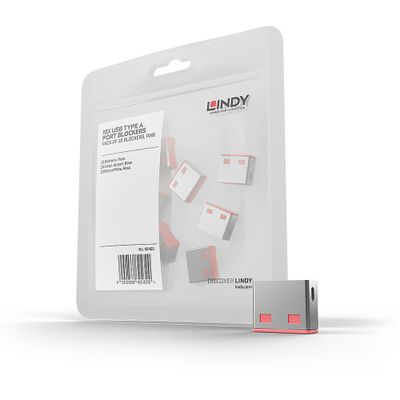 Lindy 40460 Schnittstellenblockierung USB Typ-A Pink Acrylnitril-Butadien-Styrol (ABS) 10 Stück(e)_thumb
