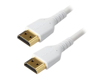 StarTech.com RHDMM2MPW HDMI Kabel (4K 60Hz, 2m, High Speed, HDMI 2.0, TPE- Kabel, mit Ethernet, robust, Aramidfaser) weiß - HDMI mit Ethernetkabel - 2 m_1
