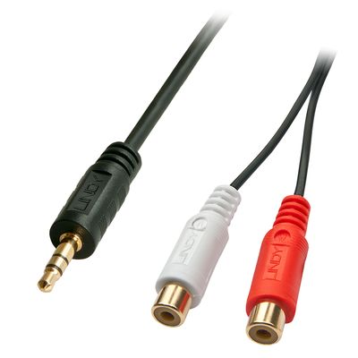 Lindy 35678 Audio-Kabel 0,25 m 2 x RCA 3.5mm Schwarz, Rot, Weiß_thumb