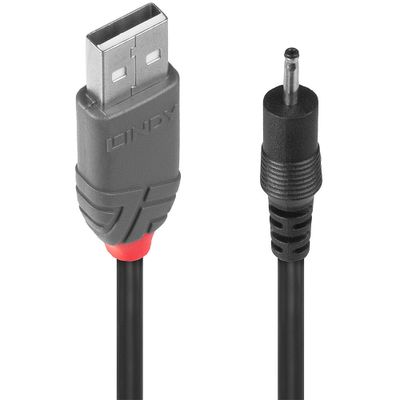 Lindy 70265 Stromkabel Schwarz 1,5 m USB A EIAJ-01 (2.5 mm, 0.7 mm)_thumb