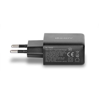 ZUB Charger Lindy 2x USB-C GaN PD PPS 65W_3