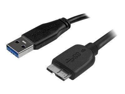 StarTech.com 3m schlankes SuperSpeed USB 3.0 A auf Micro B Kabel - St/St - USB 3.0 Anschlusskabel - Schwarz - USB-Kabel - 3 m_1