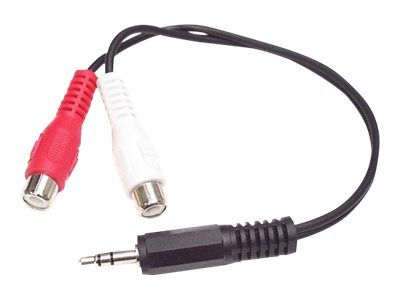 StarTech.com 6in Stereo Audio Y-Cable - 3.5mm Male to 2x RCA Female - Headphone Jack to RCA - Computer / MP3 to Stereo 1x Mini-Jack 2x RCA (MUMFRCA) - audio cable - 15.24 cm_2