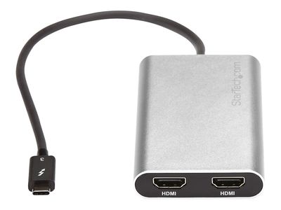 StarTech.com Thunderbolt 3 auf zwei HDMI Adapter - 4K 60hz - Mac und Windows kompatibel - USB C HDMI Adapter - Thunderbolt 3 zu HDMI - externer Videoadapter - Silber_3