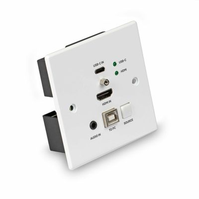 Lindy 150m Cat.6 HDMI 4K60 & Type C HDBaseT UK Wall Plate KVM Extender, Transmitter_thumb